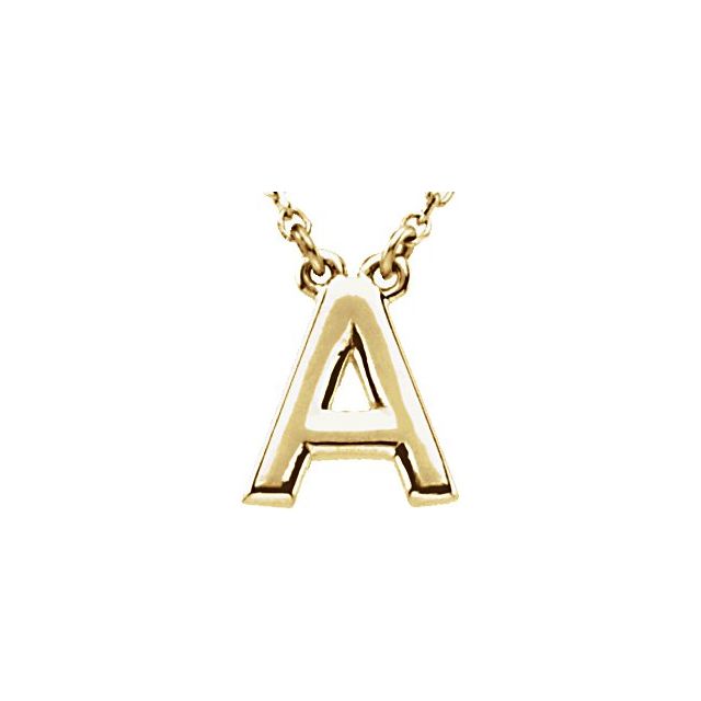 Lettered Elegance – 14K Block Initial Necklace