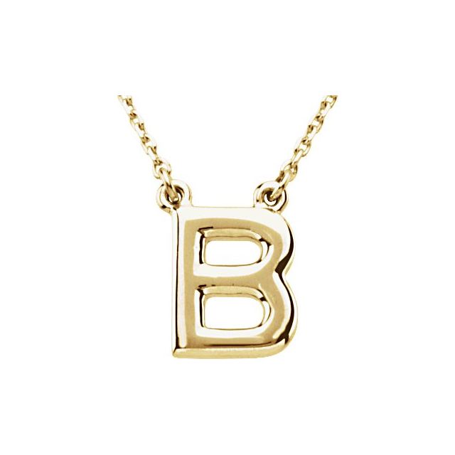 Lettered Elegance – 14K Block Initial Necklace