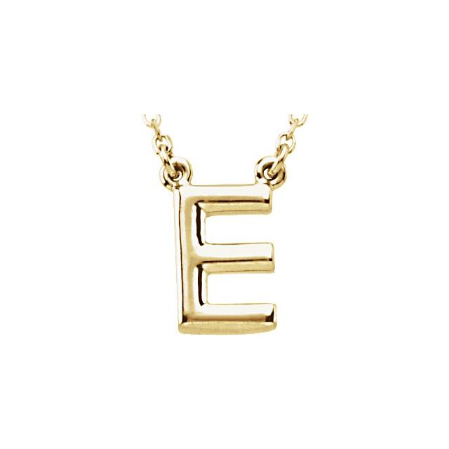 Lettered Elegance – 14K Block Initial Necklace