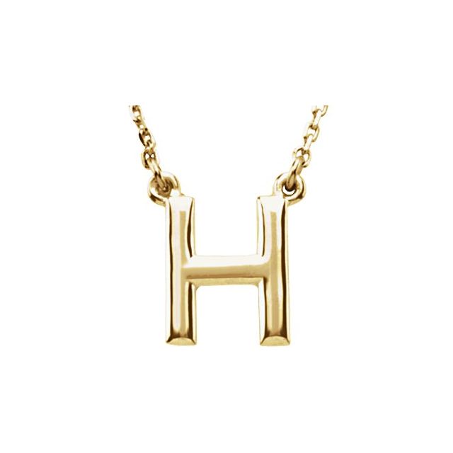 Lettered Elegance – 14K Block Initial Necklace