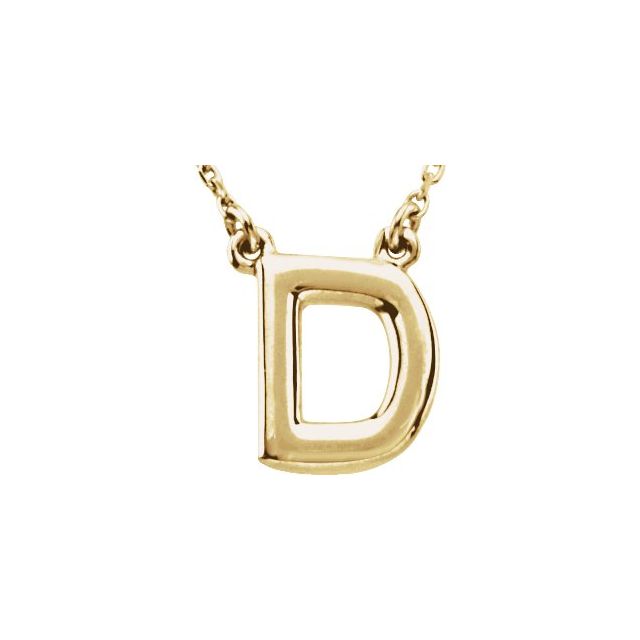 Lettered Elegance – 14K Block Initial Necklace