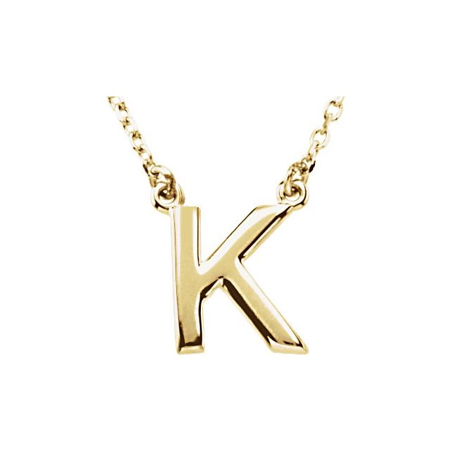 Lettered Elegance – 14K Block Initial Necklace