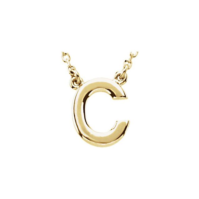 Lettered Elegance – 14K Block Initial Necklace