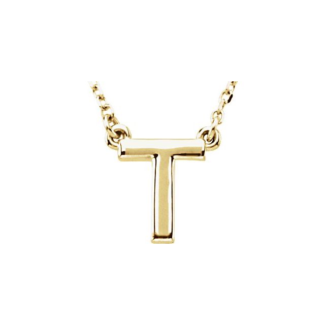 Lettered Elegance – 14K Block Initial Necklace