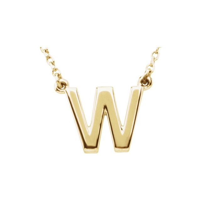 Lettered Elegance – 14K Block Initial Necklace