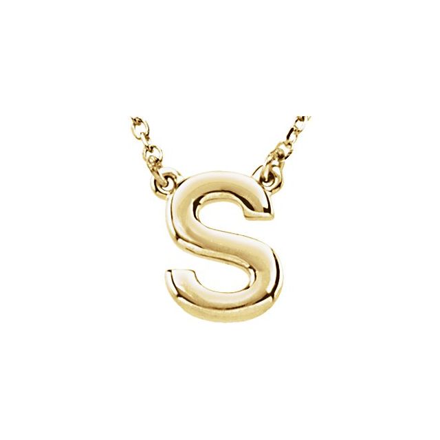 Lettered Elegance – 14K Block Initial Necklace