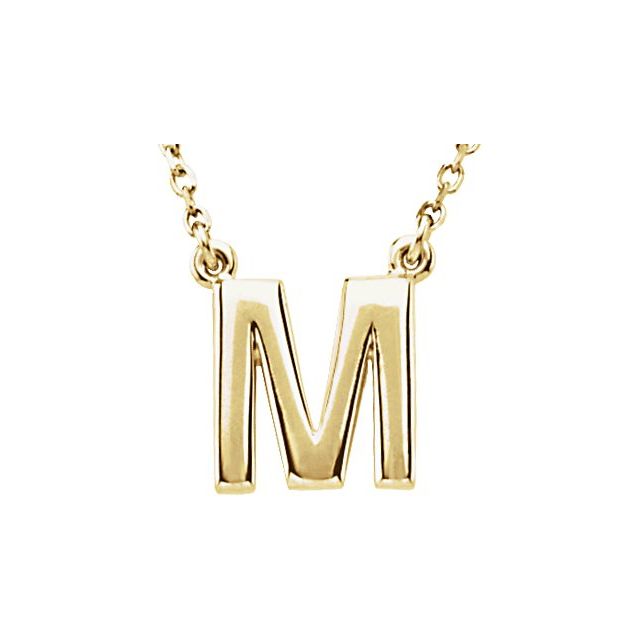 Lettered Elegance – 14K Block Initial Necklace