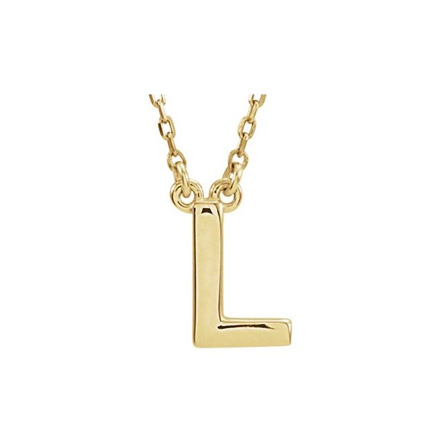 Lettered Elegance – 14K Block Initial Necklace