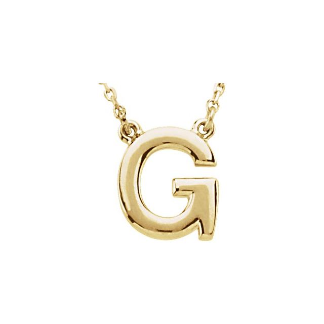 Lettered Elegance – 14K Block Initial Necklace