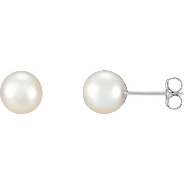 Oceana Glow - 14K Cultured White Freshwater Pearl Earrings