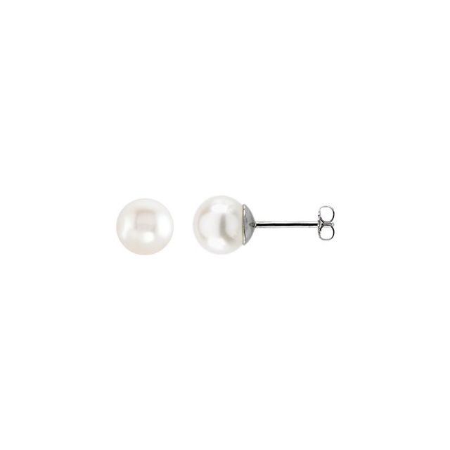 Oceana Glow - 14K Cultured White Freshwater Pearl Earrings