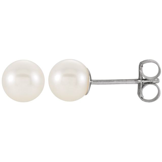 Oceana Glow - 14K Cultured White Freshwater Pearl Earrings