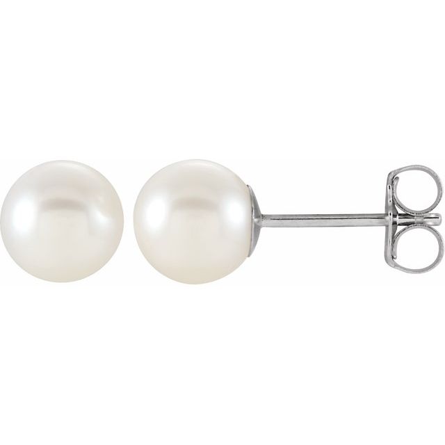 Oceana Glow - 14K Cultured White Freshwater Pearl Earrings