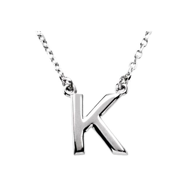 Lettered Elegance – 14K Block Initial Necklace