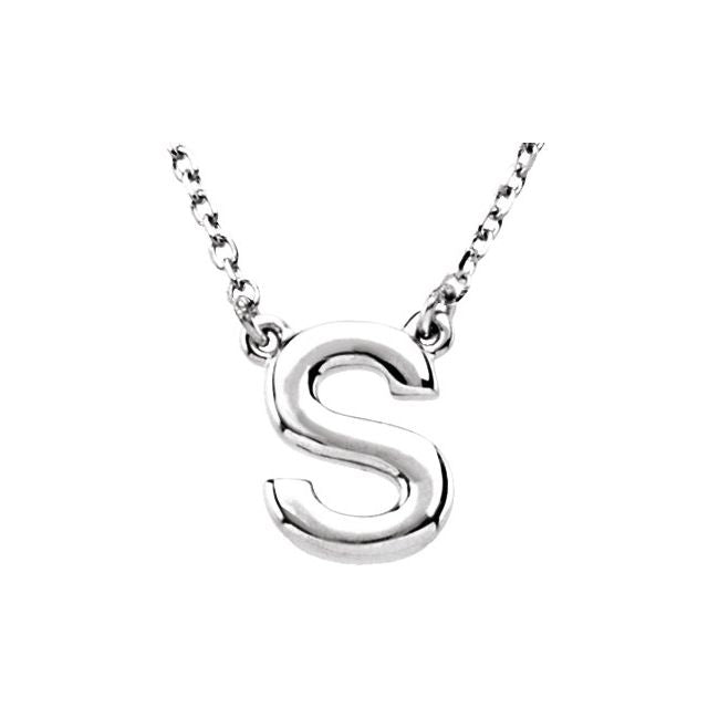 Lettered Elegance – 14K Block Initial Necklace