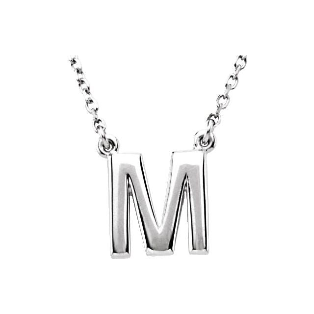 Lettered Elegance – 14K Block Initial Necklace