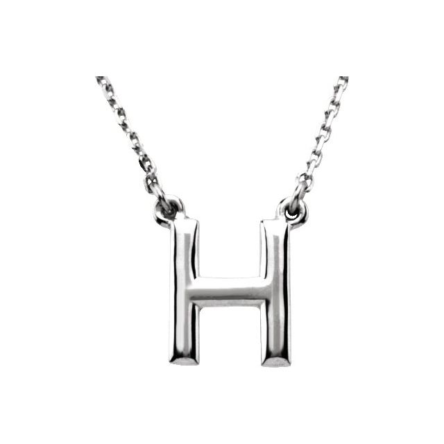 Lettered Elegance – 14K Block Initial Necklace