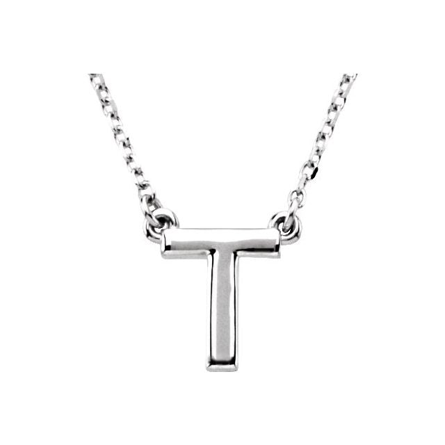 Lettered Elegance – 14K Block Initial Necklace