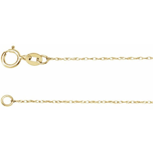 14K .75 mm Rope Chain