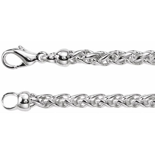 Sterling Silver 4 mm Wheat 16" Chain