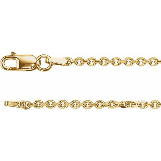 14K 1.75 mm Diamond-Cut Cable Chain