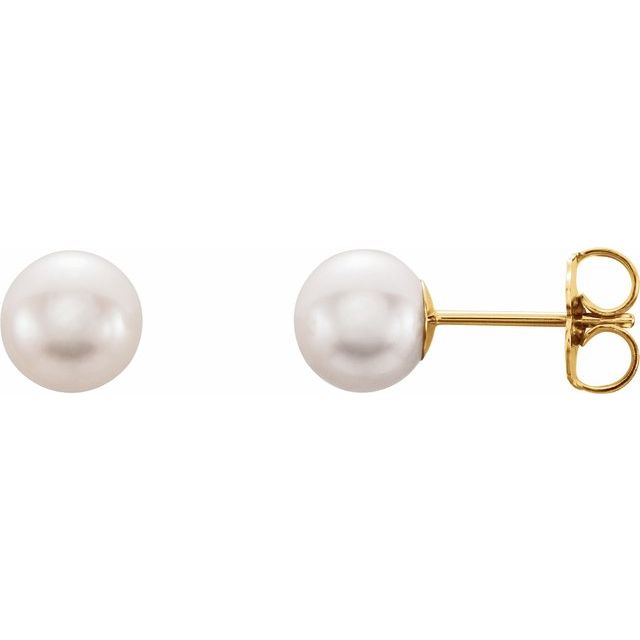 Oceana Glow - 14K Cultured White Freshwater Pearl Earrings