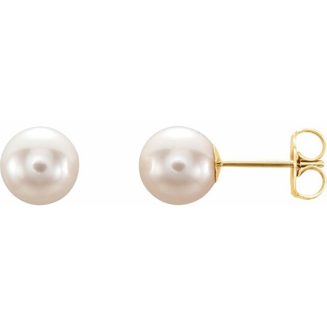 Oceana Glow - 14K Cultured White Freshwater Pearl Earrings