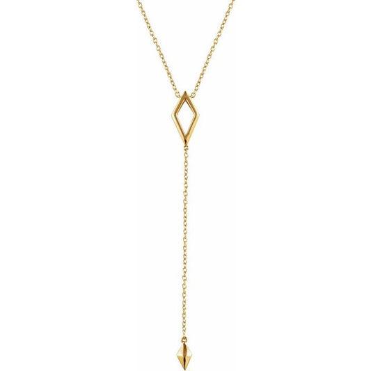 14K Geometric 16-18"  Y Necklace