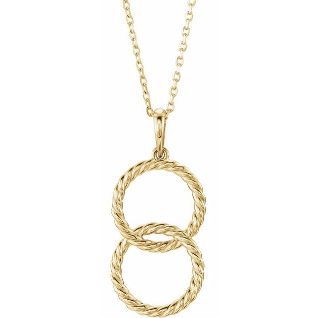 14K Interlocking Circle 16-18" Necklace