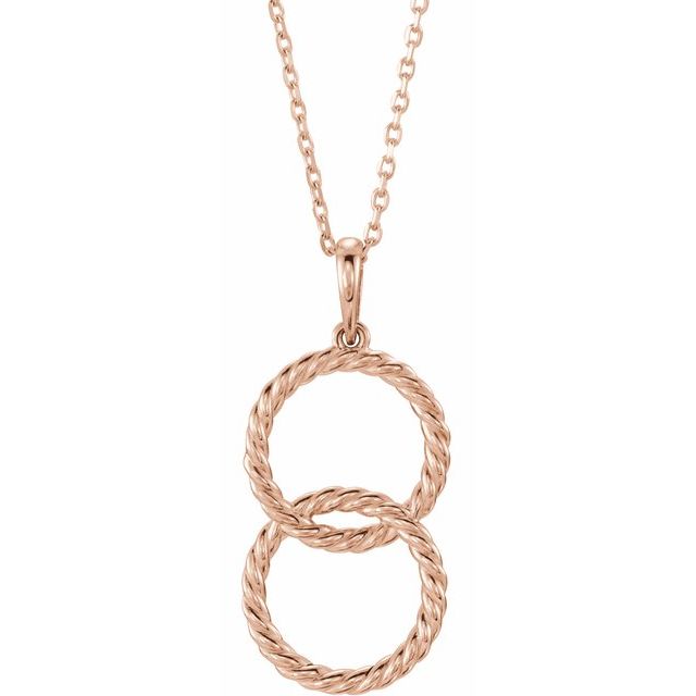 14K Interlocking Circle 16-18" Necklace