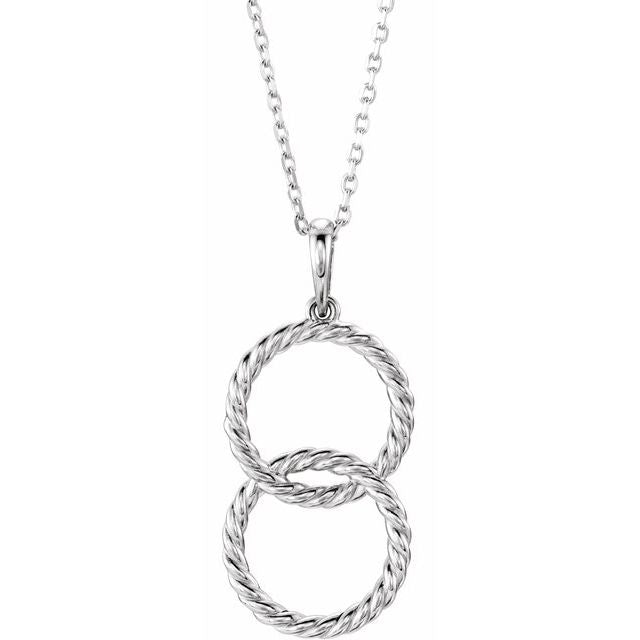 14K Interlocking Circle 16-18" Necklace