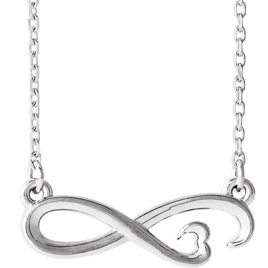 14K Infinity-Inspired Heart 16-18" Necklace