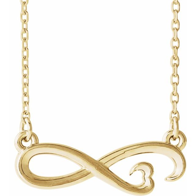 14K Infinity-Inspired Heart 16-18" Necklace