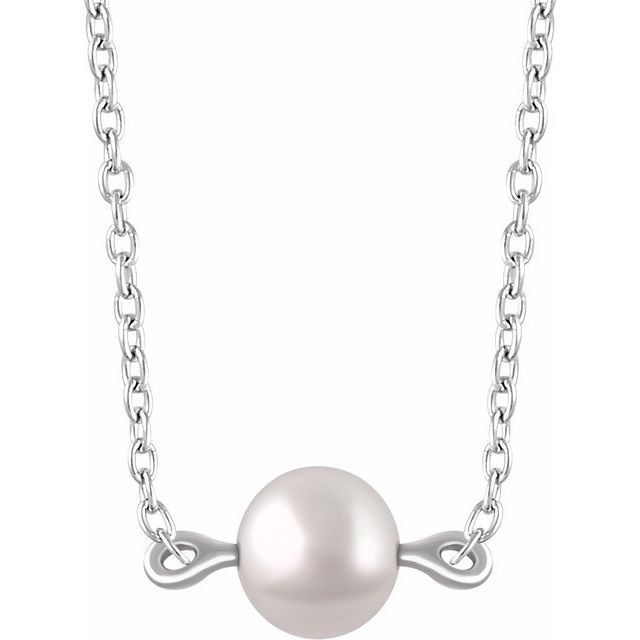 Oceana Glow - 14K Cultured White Freshwater Pearl Necklace