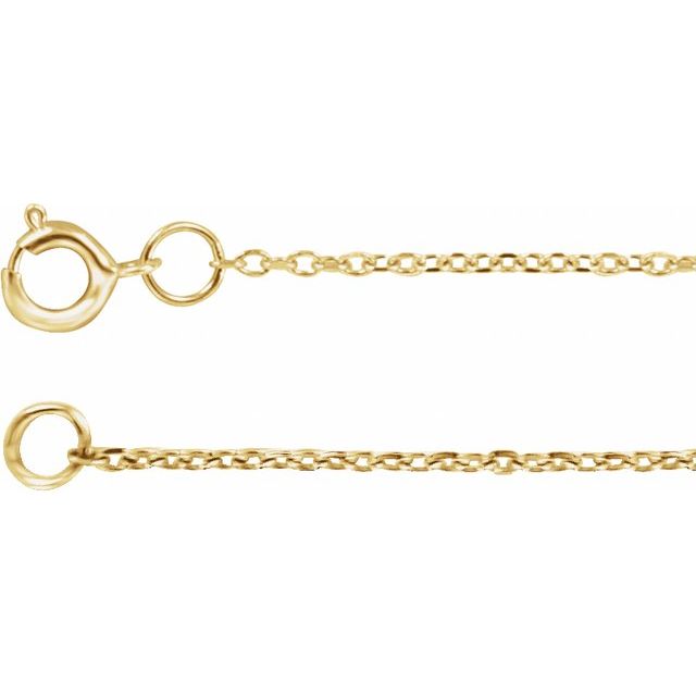 14K 1 mm Diamond-Cut Cable Chain