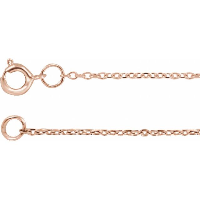 14K 1 mm Diamond-Cut Cable Chain