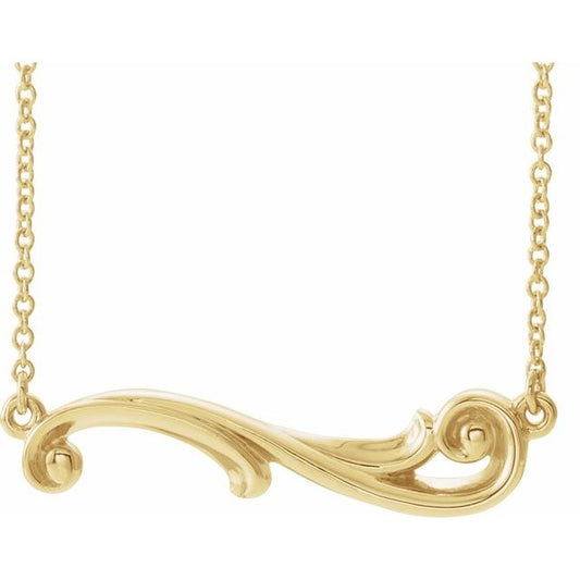 14K Freeform Bar 18" Necklace