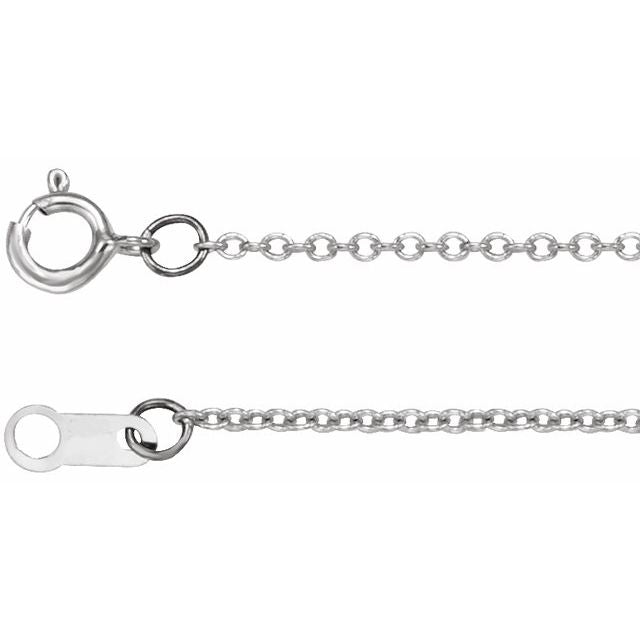 14K 1 mm Diamond-Cut Cable Chain