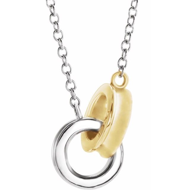 14K Interlocking Circle 18" Necklace