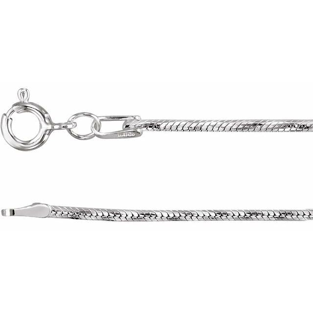 Sterling Silver 1.25 mm Diamond-Cut Snake 20" Chain