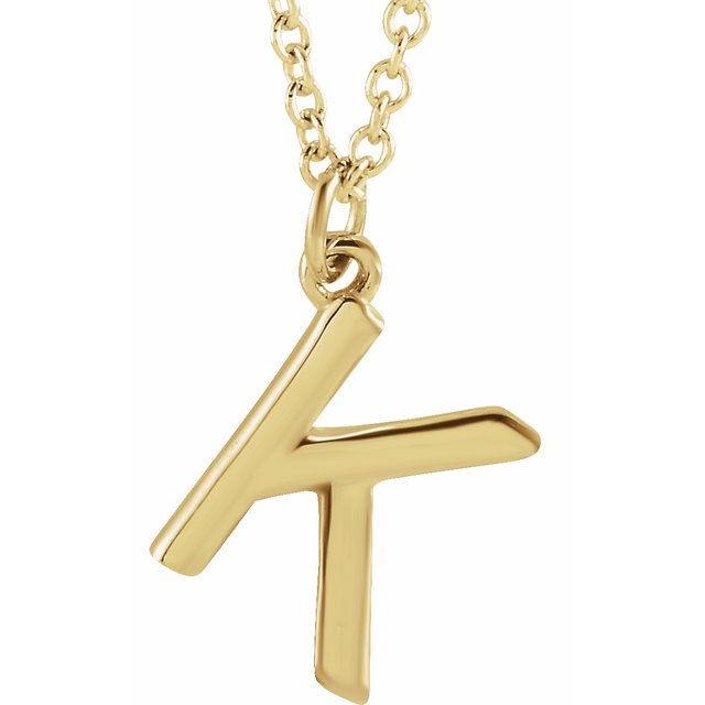 14K Initial Dangle 18" Necklace