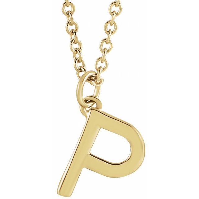 14K Initial Dangle 18" Necklace