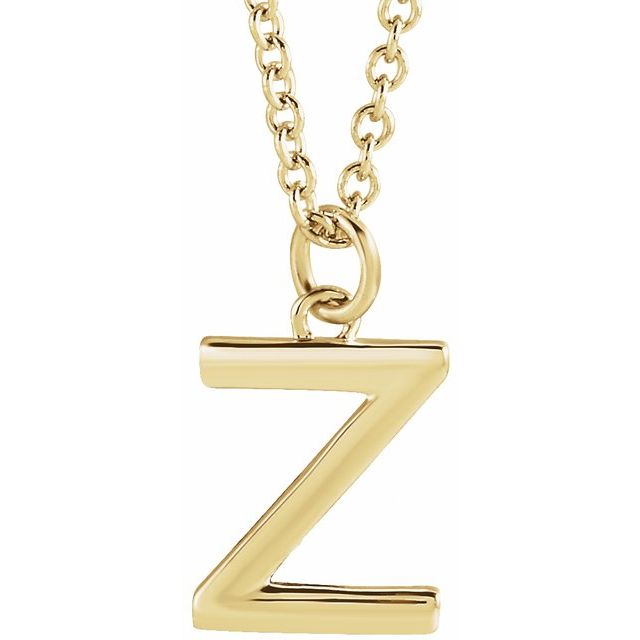 14K Initial Dangle 18" Necklace