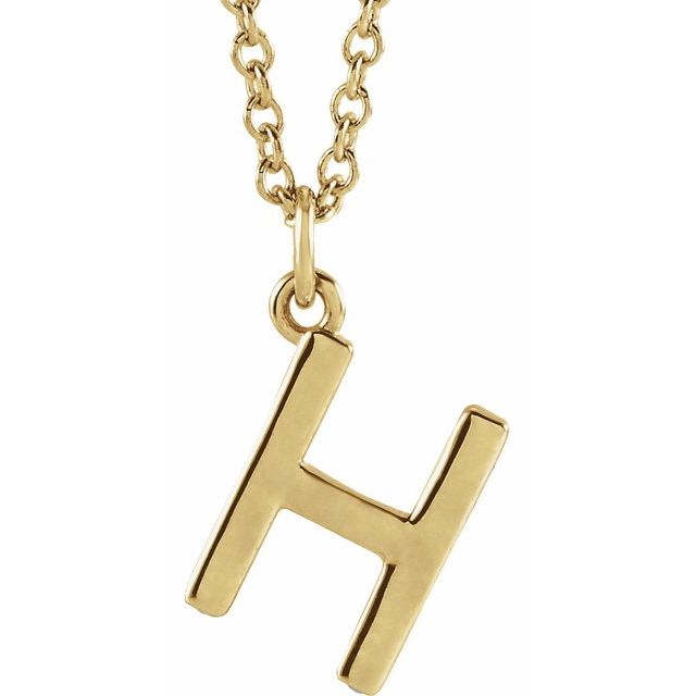 14K Initial Dangle 18" Necklace