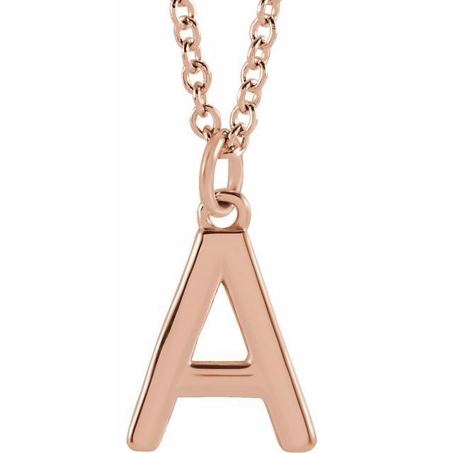 14K Initial Dangle 18" Necklace