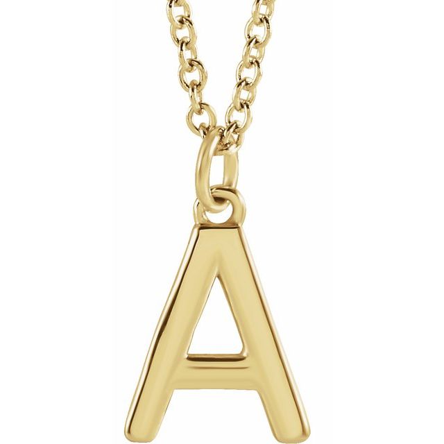 14K Initial Dangle 18" Necklace