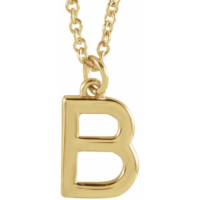 14K Initial Dangle 18" Necklace