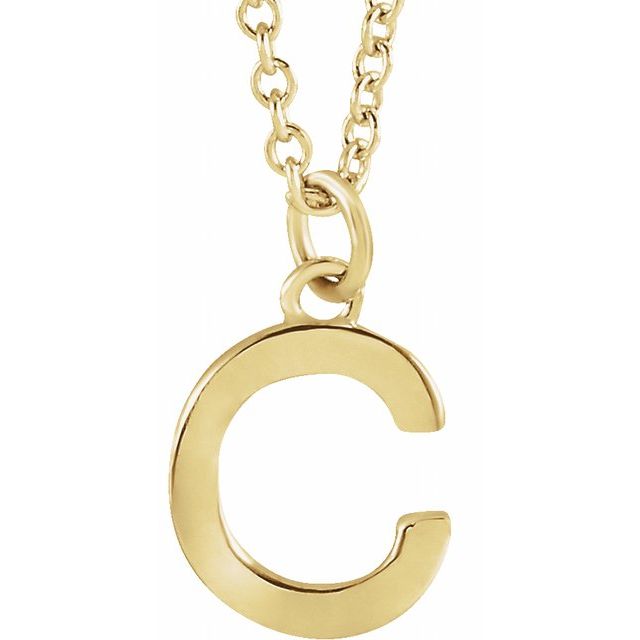 14K Initial Dangle 18" Necklace