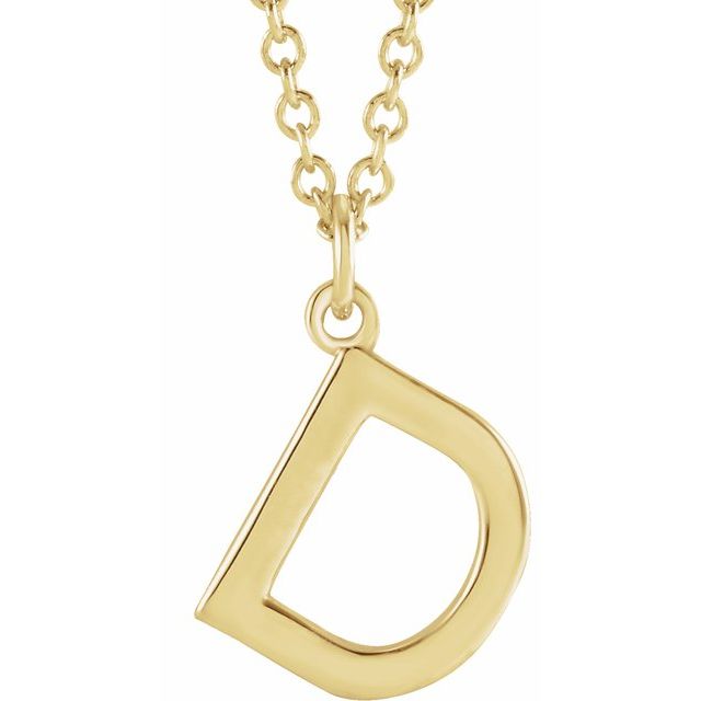 14K Initial Dangle 18" Necklace