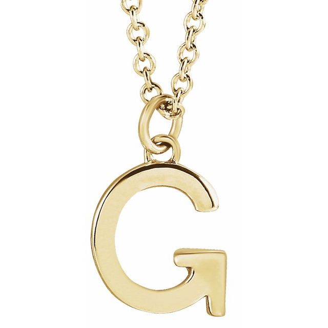 14K Initial Dangle 18" Necklace